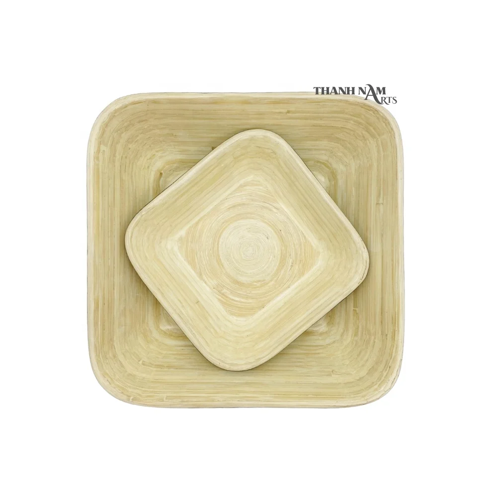 High Quality Bamboo Wooden Disposable Kitchenware and Tableware Set Wholesale Salad PlateTray and Dinnerware