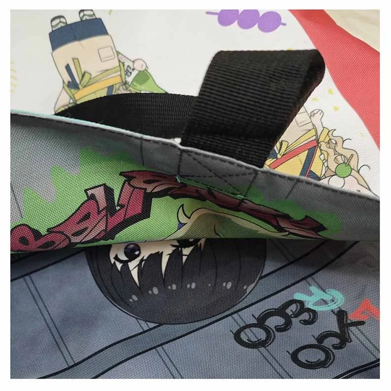Large Capacity 600D Polyester Printed Double-Sided Shoulder Beach Tote Bag Cute Cartoon Character Canvas 600D Cute Canvas