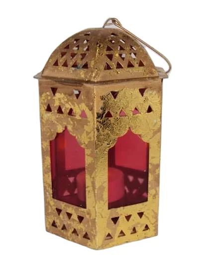 Moroccan lantern with reddish wine coloured glass a lantern with red beauty