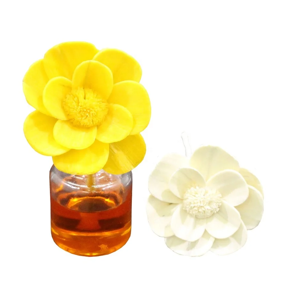Cedar ball sola wood flower aroma oil diffuser sola flower diffuser reed diffuser Cotton Wick with flower