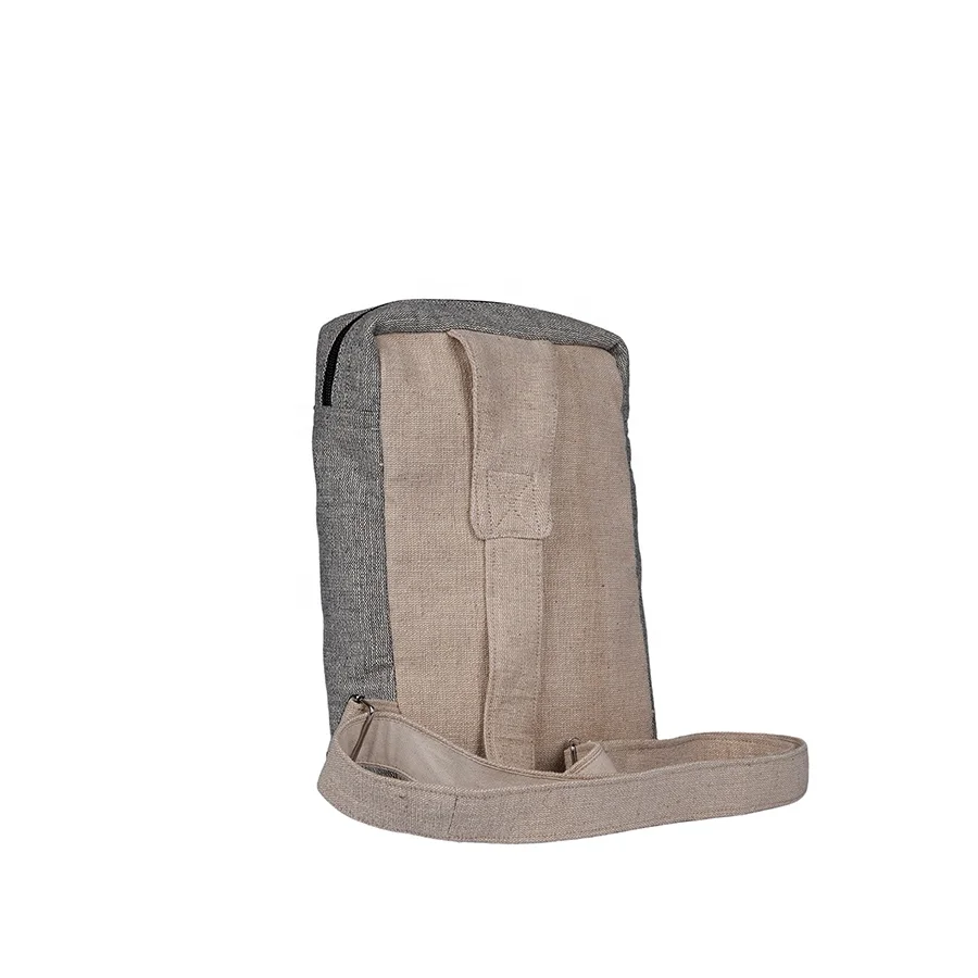 Pure hemp chest bags handmade Eco friendly physical curve cross body sling adjustable strap custom designs Hemp chest bag unisex