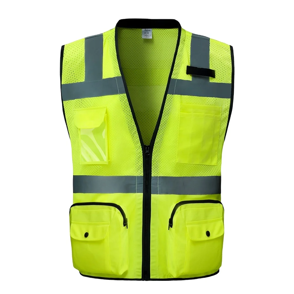 Wholesale Reflective Custom Logo safty vest safety with Pockets Class 2 High Visibility road Safety Vest