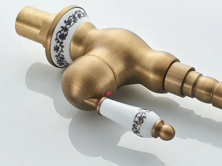 Antique Brass Basin Faucet Bathroom Counter Basin Mixer Tap Kitchen Sink Faucet Tap Brush Bronze Finishing Faucet