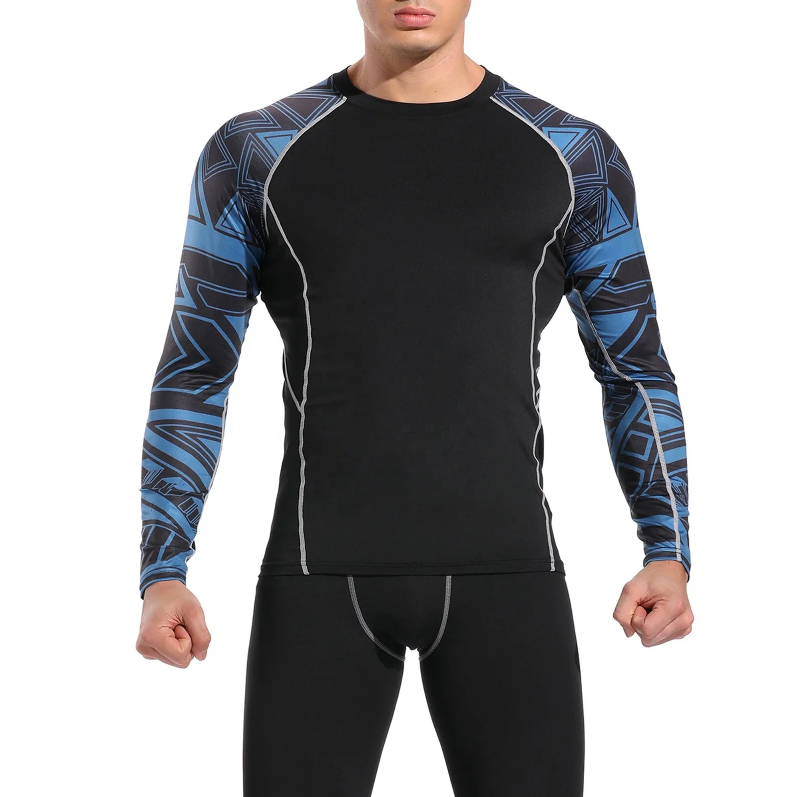 wholesale custom logo quick dry up long sleeve compression t shirt surfing rash guard swim shirt mens Rash guard