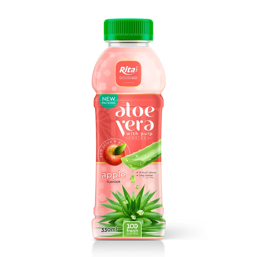 Vietnam Good Taste Refresh Body Price 330 ml Pet Bottle Aloe Vera Juice With Apple