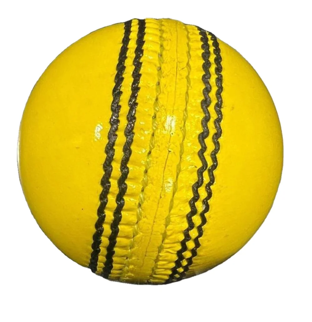 Высококачественные кожаные ручные и машинные желтые жесткие мячи для крикета с индивидуальным брендом