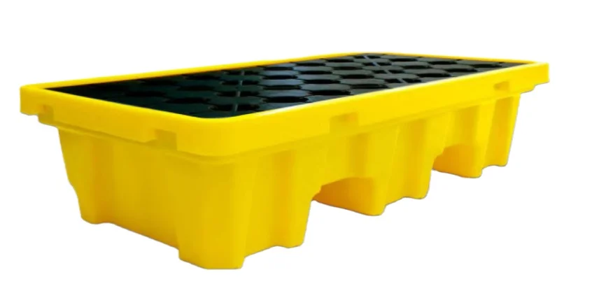 spill pallets 4 drum containment  virgin hdpe yellow detachable plastic 2 drums ibc spill containment pallet