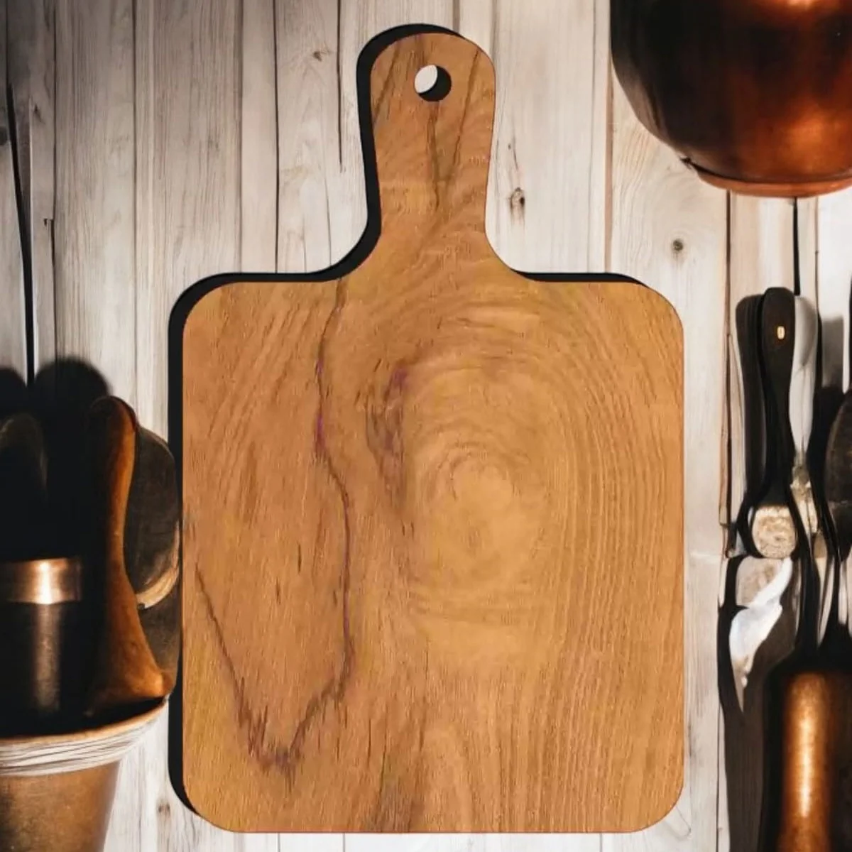 Buy Acacia Wood Chopping Board Anti Bacterial Seasoned with Organic Mineral Oil Rectangle Shape Thick Wooden Cutting Board