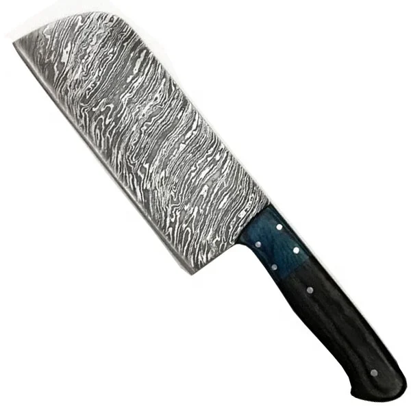 Professional Kitchen Knives Set Damascus Steel Wood Handle Sharp Cut Meat Cooking Santoku Chef Knife Set With Leather Roll