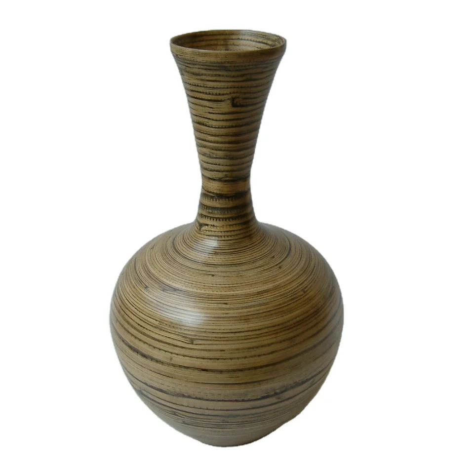  Vietnam handmade Spun-bamboo round vase suitable for home-decor houseware tableware and