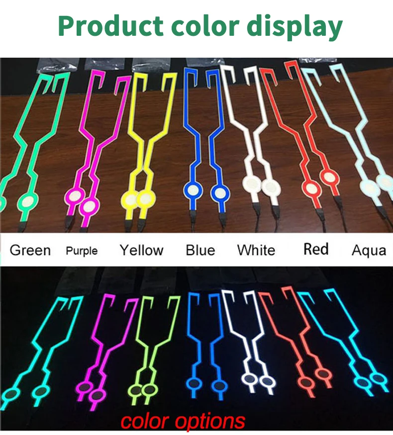7 colors New arrival cool shapes riding led helmet light strip for full motorcycle helmet
