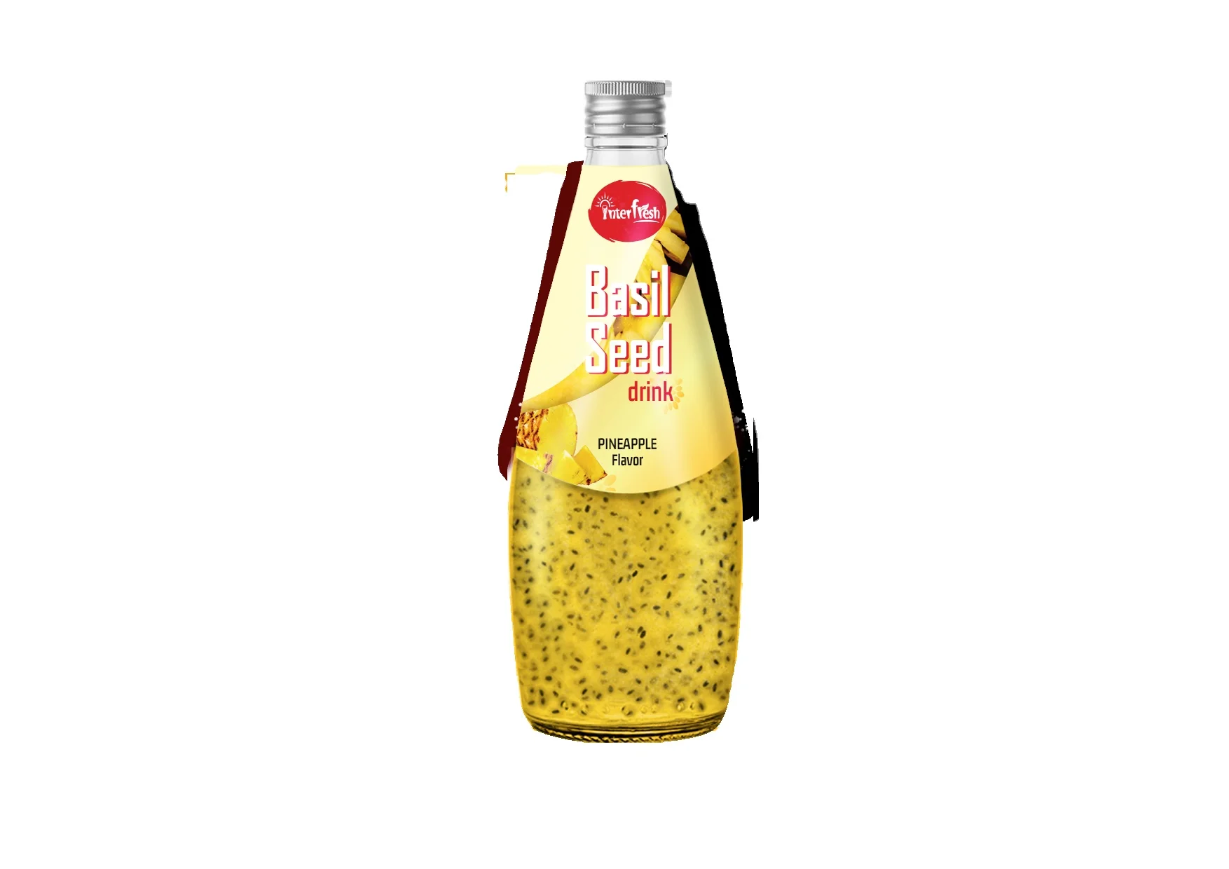 Interfresh Vietnam 290ml Glass Bottle Basil Seed Drink Cocktails Fruit Flavored Beverages Customizable Private Label Free Sample