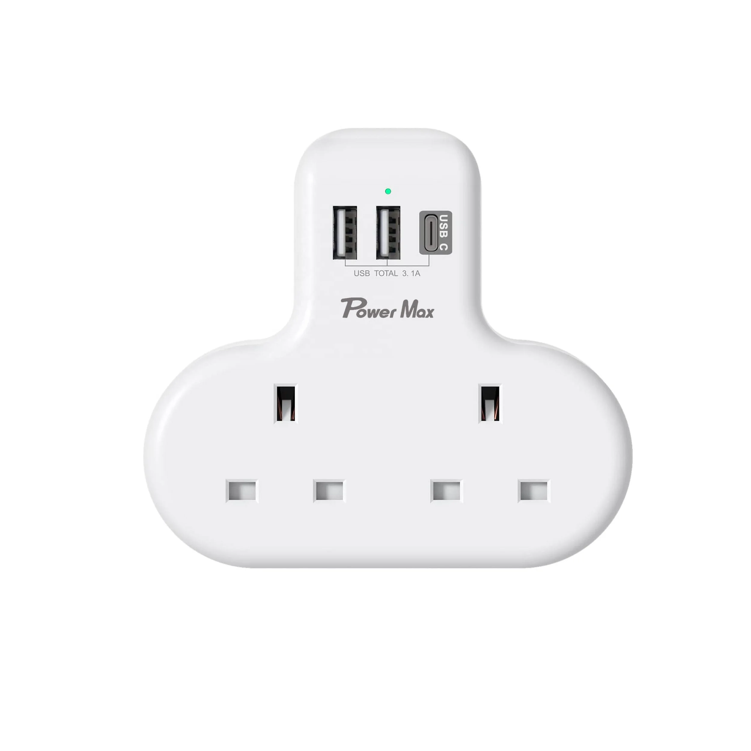 Factory Supply UK Double Socket power adaptor Wall Socket Small Size Power Outlet 2 Way 2 USB Travel Adaptor