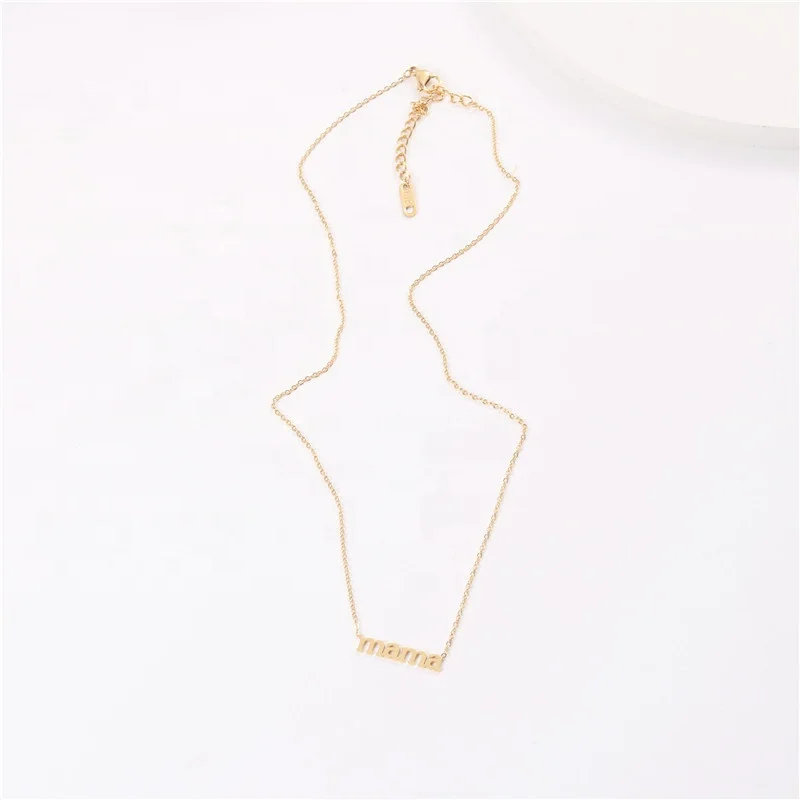 Jewelry 18K Gold Plated Stainless Steel Mama Necklace Pendant Necklace Wholesale Gift
