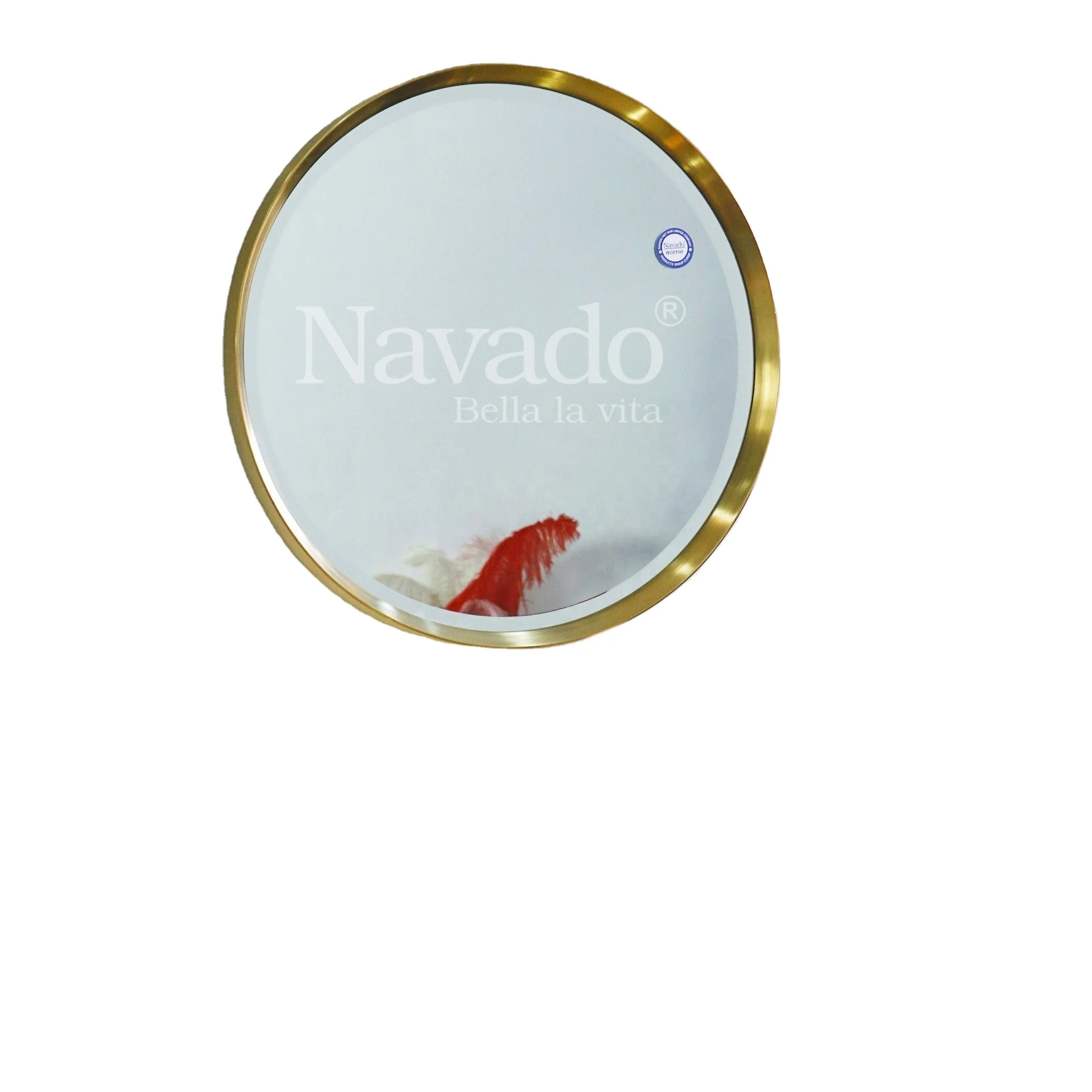 Modern Luxury D800mm Silver-Coated 8-Layer Wall Mirror Glass Material with Metal Frame for Living Room Home Decor Factory Direct