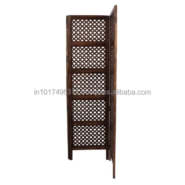 Ручной работы 3 панели межкомнатные деревянные перегородки & для комнат (коричневый) твердой древесины декоративные настенные экраны (свободный стоящий)