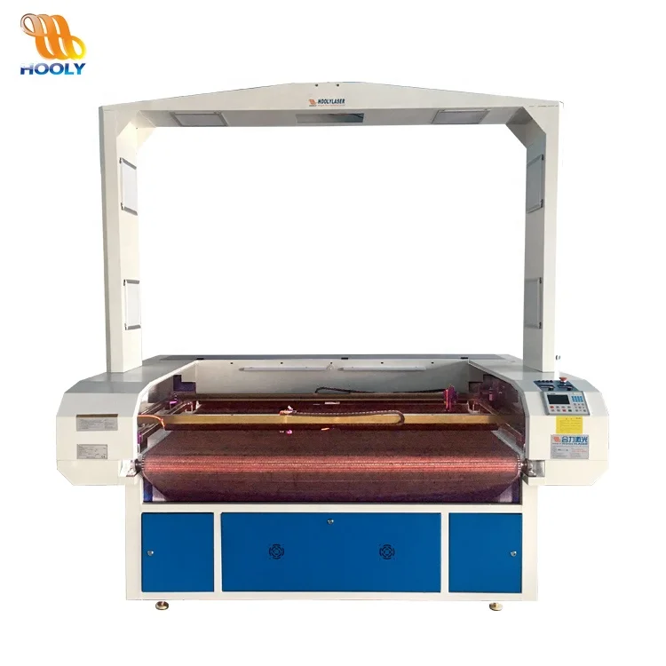 Auto Feeding Vision CCD Camera Positioning Co2 Laser Cutting Machine for Embroidery/Sports Jersey/Various Soft Fabric Pattern