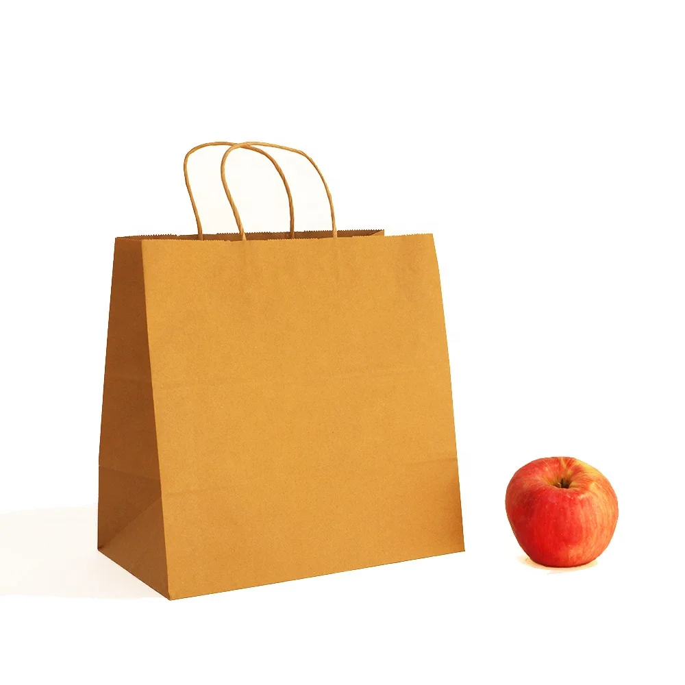 China OEM factory  wholesale customized kraft paper shopping  packing bags with your own logo printing