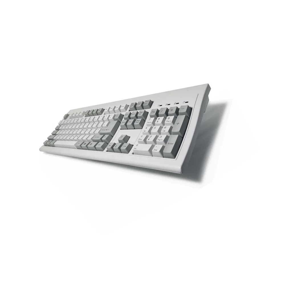 Full Size Classic USB Wired Retro Membrane Keyboard with Numeric Keypad for PC, 24 Anti-ghosting Keys