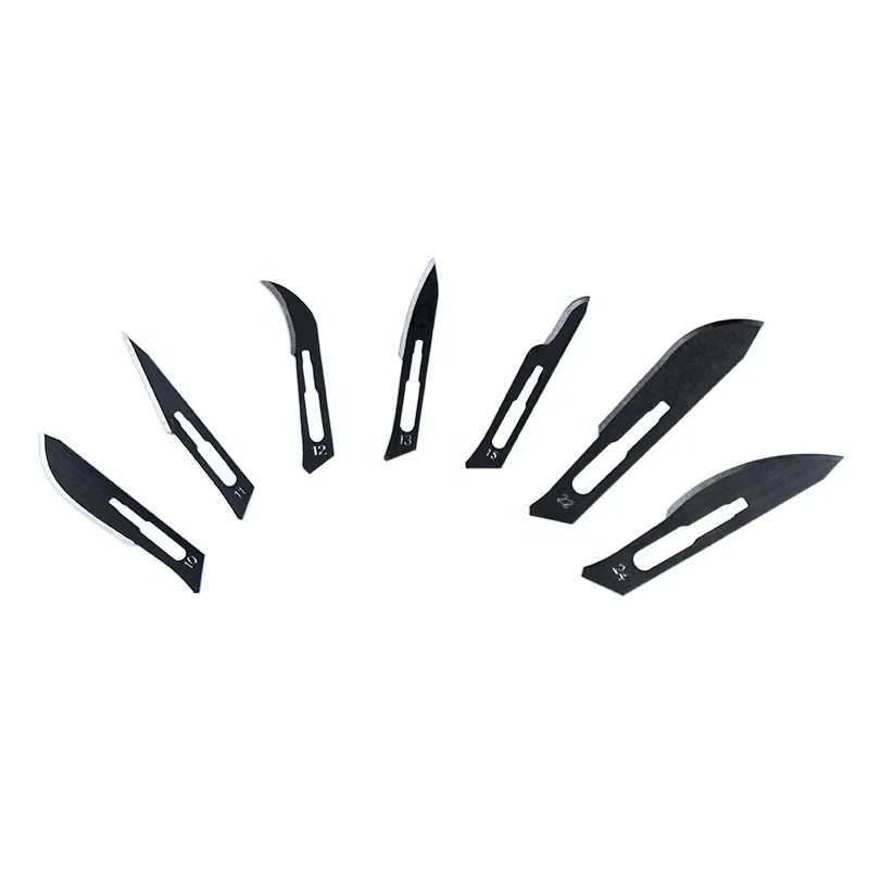 Одобренные CE одноразовые стерильные хирургические лезвия из углеродистой стали стоматологические для хирургической операции