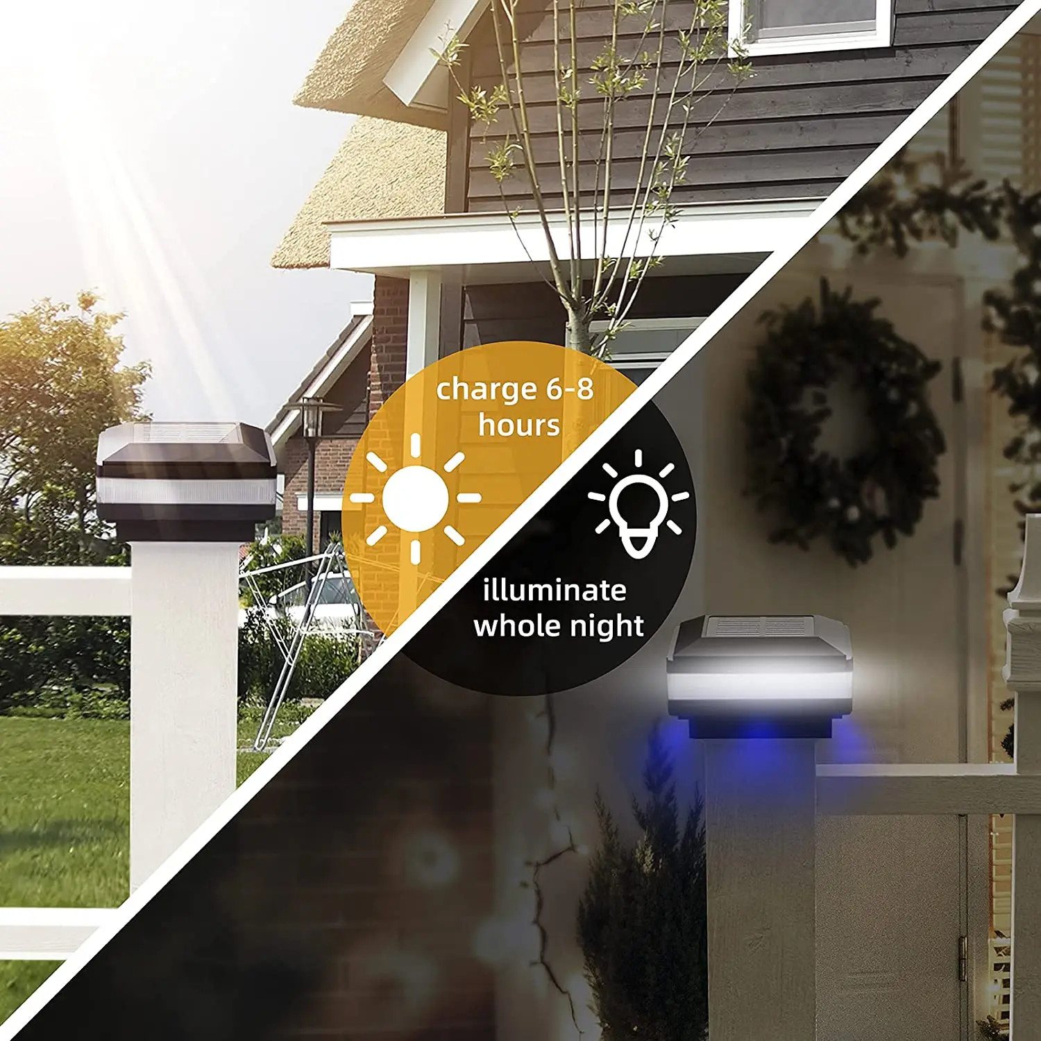 Solar garden light solar led outdoor post cap light column head lamp fence  Pillar Landscape decor