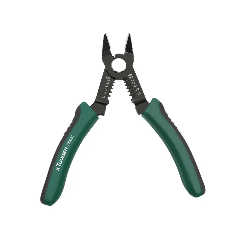 Factory Direct Mini Diagonal Pliers Scissors with Anti-Slip Rubber Edge Flat Steel Pliers with Plastic Grip Handle