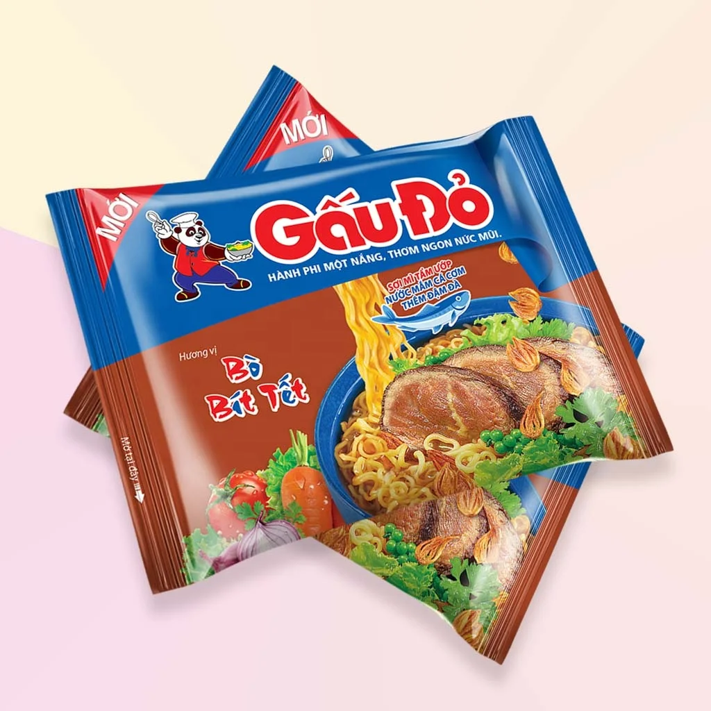 Vietnamese Tasty foods for all daily meals with Instant Noodles with Sour and Spicy Shrimp 65gram/package