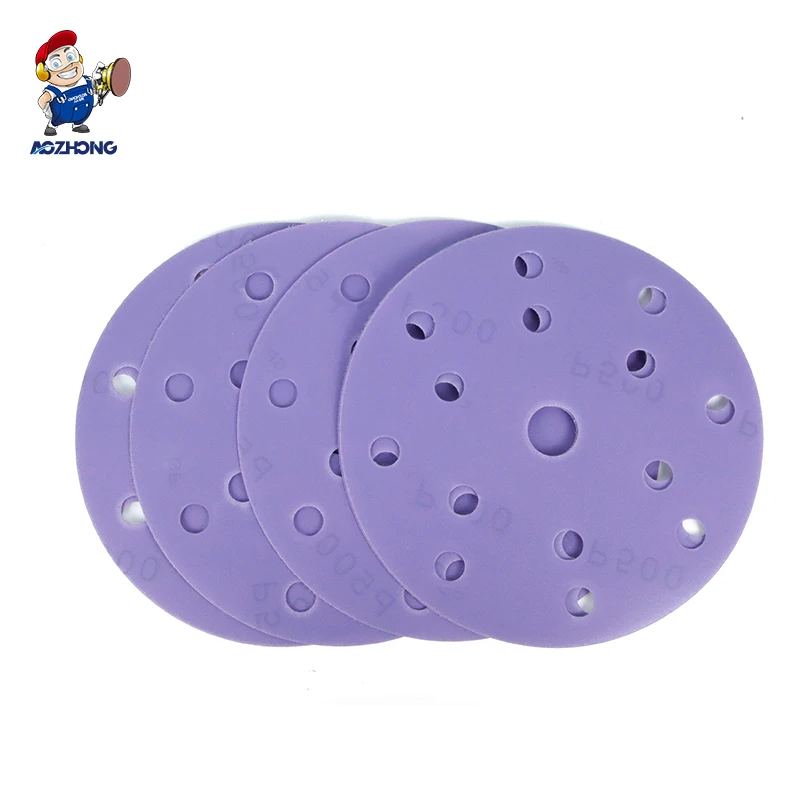 Sanding disc 5 inch 2000 grit 15 holes Porous Aluminum Oxide Sandpaper Discs for Painted Surfaces