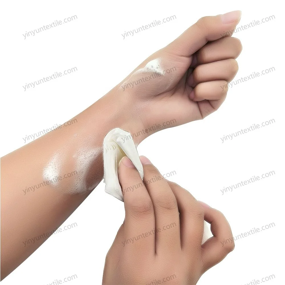 Hypoallergenic Bath Cleansing Washcloths Rinse Free Disposable Bathing Gloves