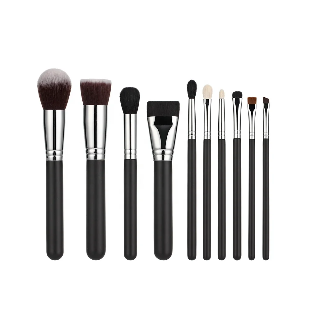 Vonira 10Pcs Professional Makeup Artist Studio Brushes Set Premium Synthetic Goat Hair Cosmetic Brushes Kit With Copper Ferrule