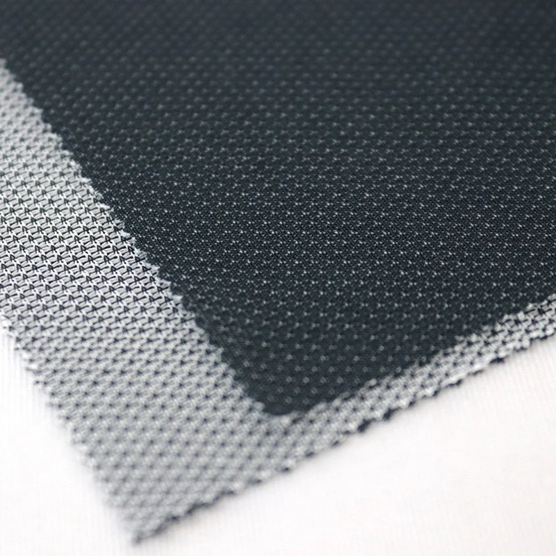 Polyester Lightweight Two Tone Double Circular Knit Textile Fabric For Garment Apparel Jacket Interior Speaker Acoustic Stereo