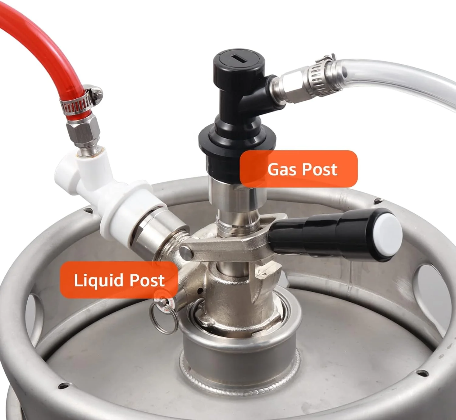 Keg Coupler 304 Stainless Steel Probe Sankey D System Keg Tap with Ball Lock Quick Disconnect Conversion for Kegerator Beer