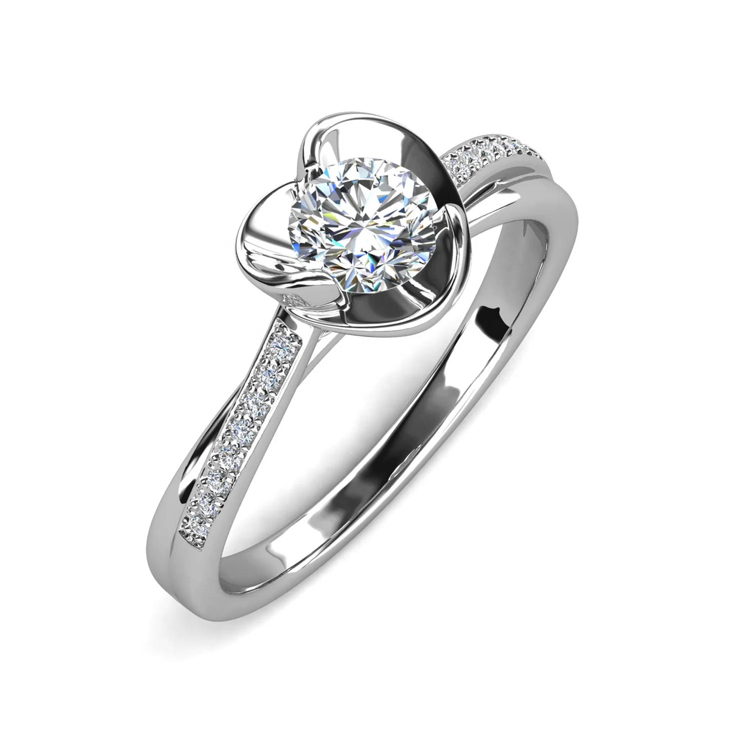 Casual GRA Certified Moissanite Jewelry 925 Sterling Silver Wedding Engagement Heart Ring For Ladies Women Destiny Jewellery