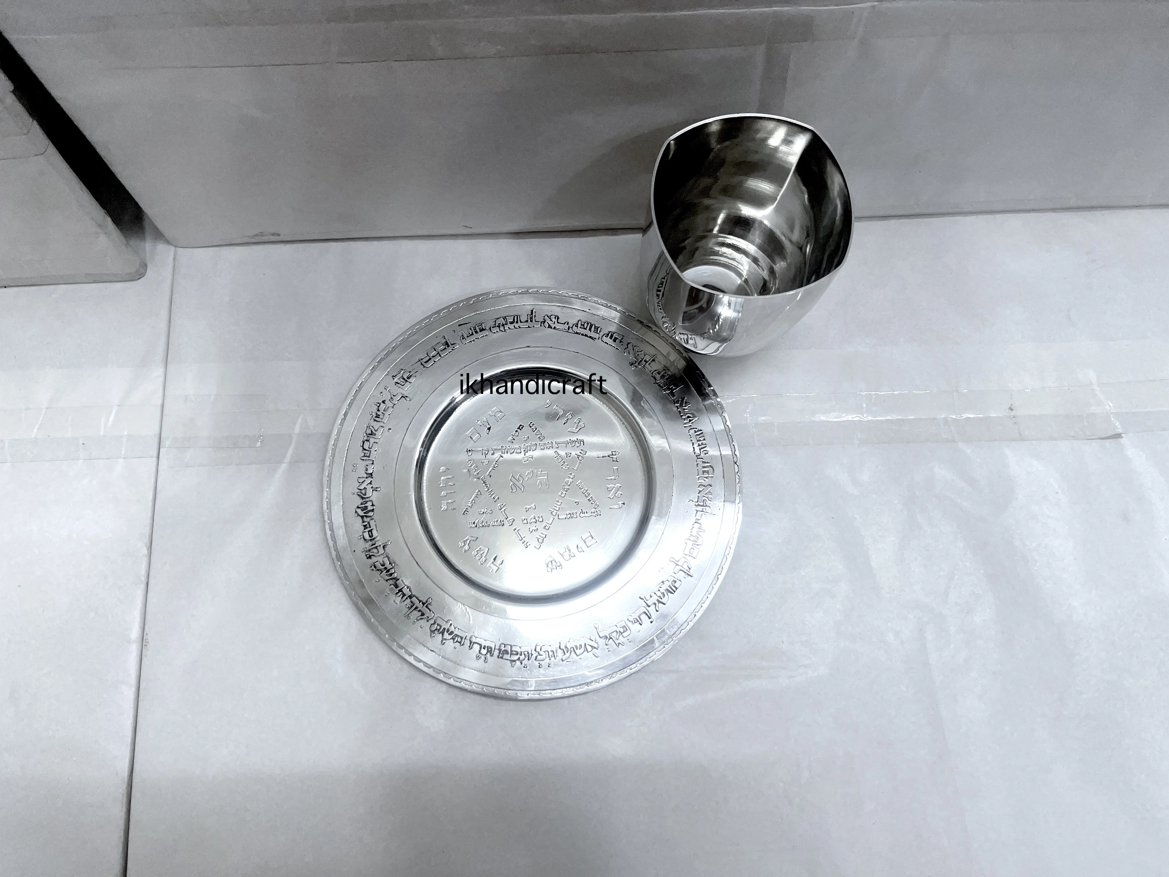 Hot Sale Customised Premium Brass Metal Wine Goblet Nickel Silver Plated Kiddush Cup Modern Design Direct from Indian Factory