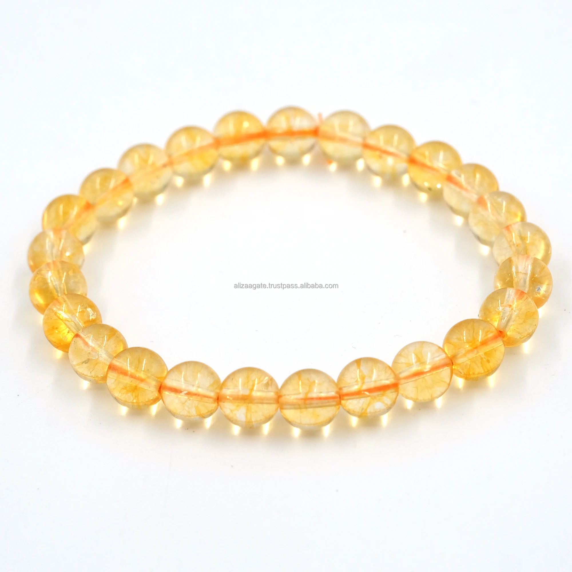 AAA Grade Genuine Citrine Bracelet for Women Men Natural Brazil Lemon Citrine Gemstone Beads New Citrine Bracelet Made Crystal