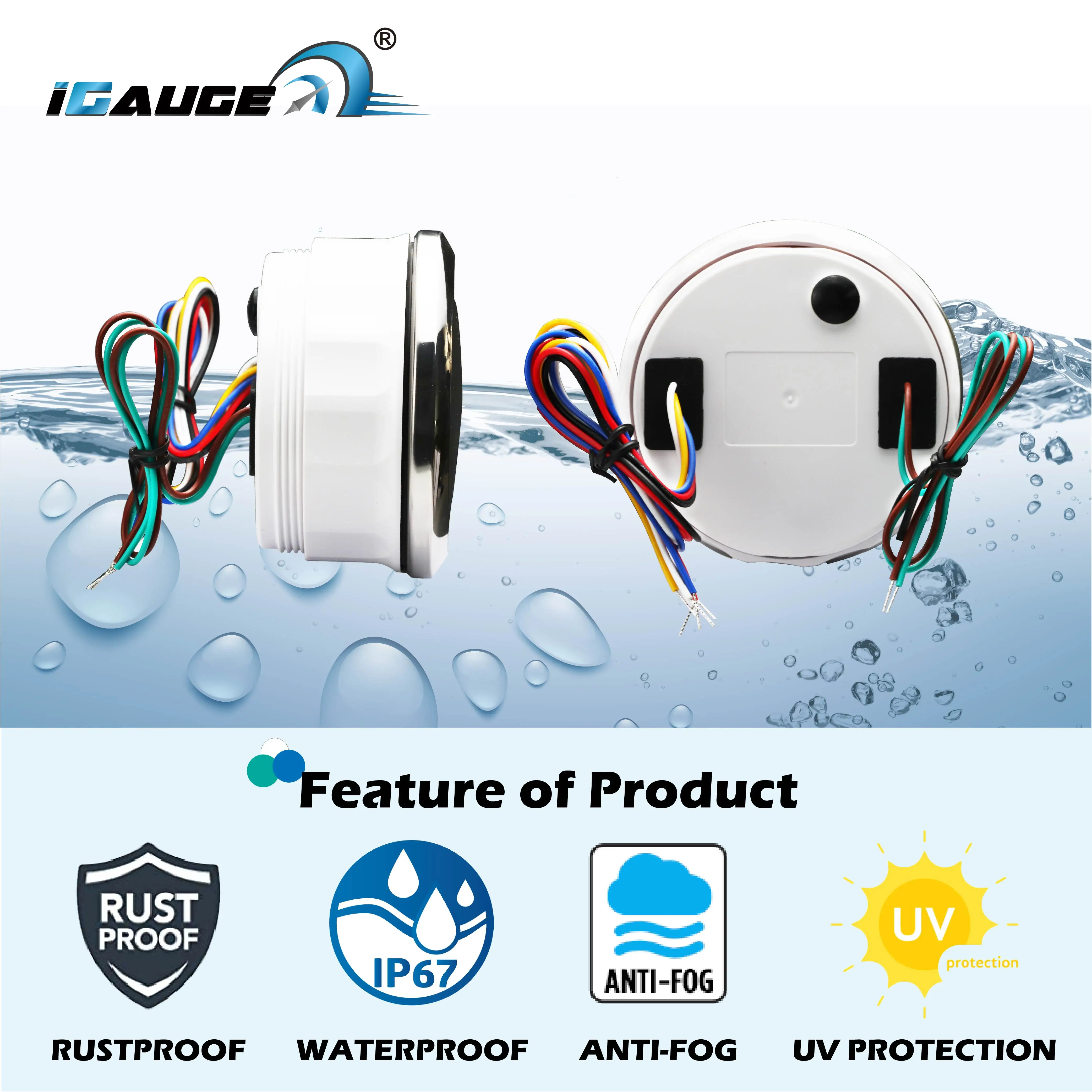 85mm Electrical 2 Gauge Set W GPS Speedometer ODOMETER Tachometer Water Temp Oil Pressure Fuel Level Volt Meter Marine Gauge Car