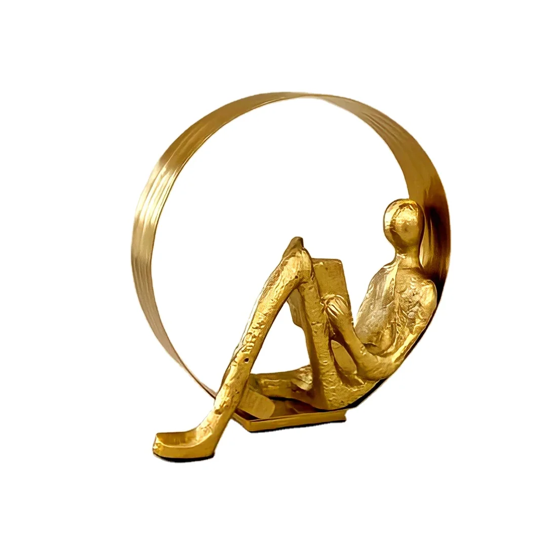 Abstract Gold Metal Statue Sculpture Figurines Modern Home Decor Living Room