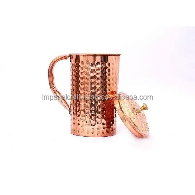 HOT SELLING HIGH QUALITY COPPER WATER JUG WITH HAMMERD DESIGN  DRINKING WARE MADE  BY  IMPERIAL CRAFT