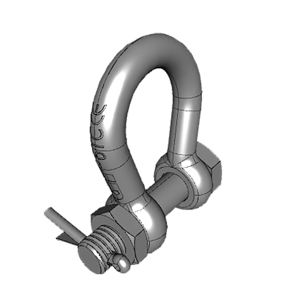 Green Pin G4163 42.5Ton Connection Link Hot Dipped Galvanized Standard Alloy Steel Bow Shackle With Safety Bolt Connection Link