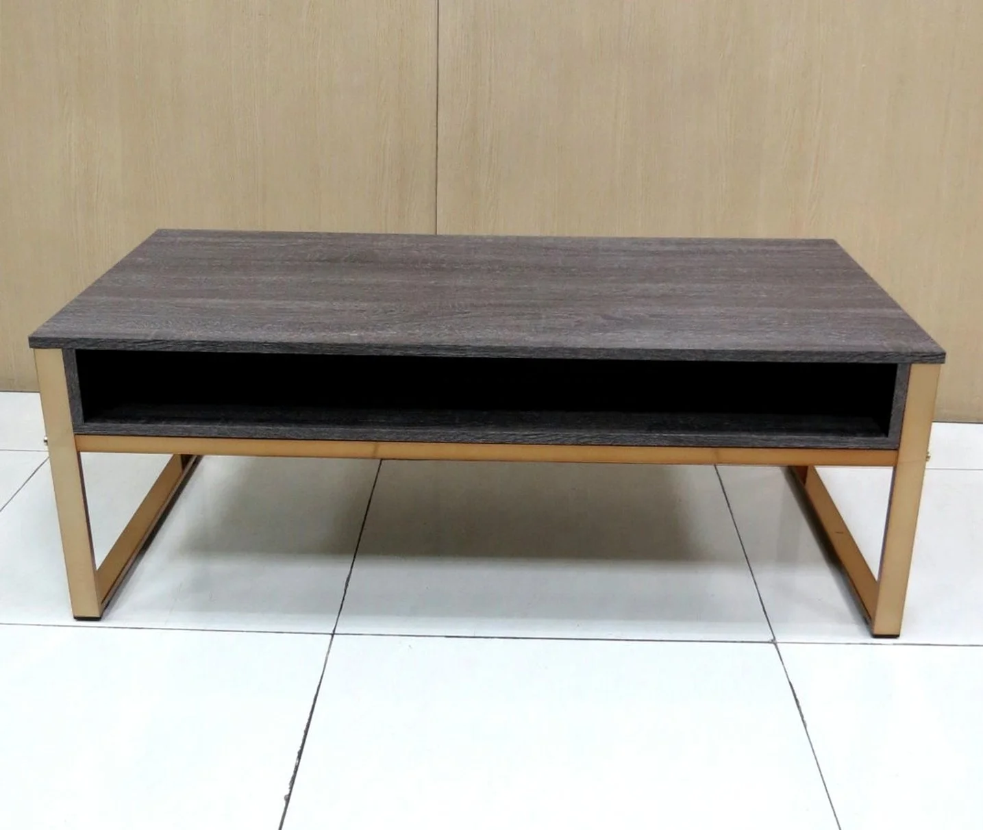 Rustic Wooden Coffee Table with 2 Drawers Small Tea Table Adjustable Metal Laptop Desk Living Room Featuring Storage Features