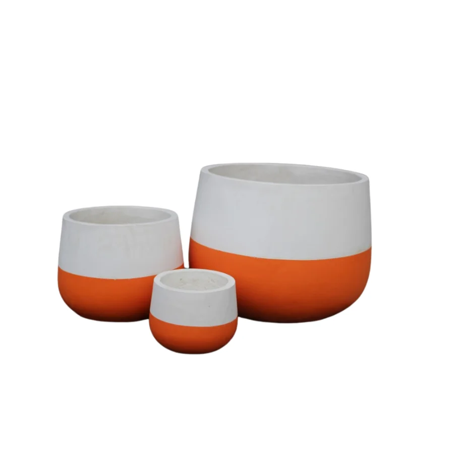 Large Round Plant Box Outdoor Planter Pots Big Concrete Concrete Flower Pots For Modem Galvanized