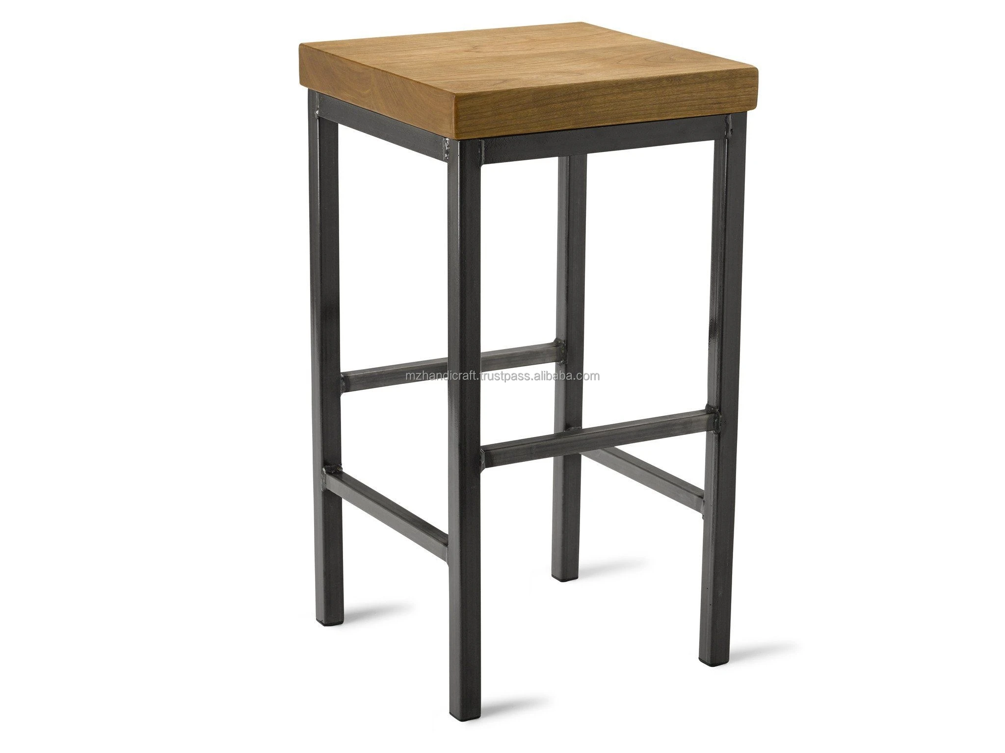 Wooden top stool home decorative stool with metal stand other home decor accessories