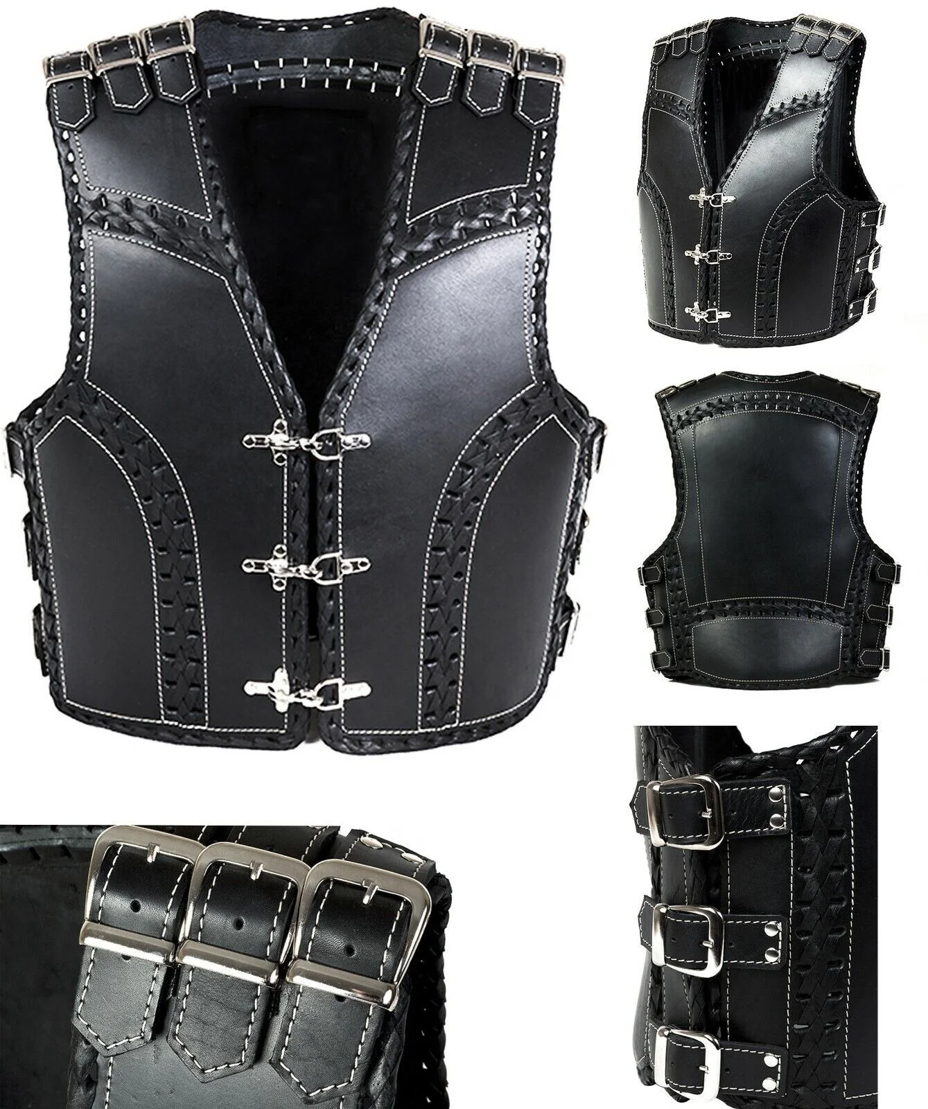 OEM 3/4 MM Heavy Duty Thick A Grade COWHIDE Motorcycle Club Leather Vest Moto Ride Motorcycle Vest Club Factory Wholesales