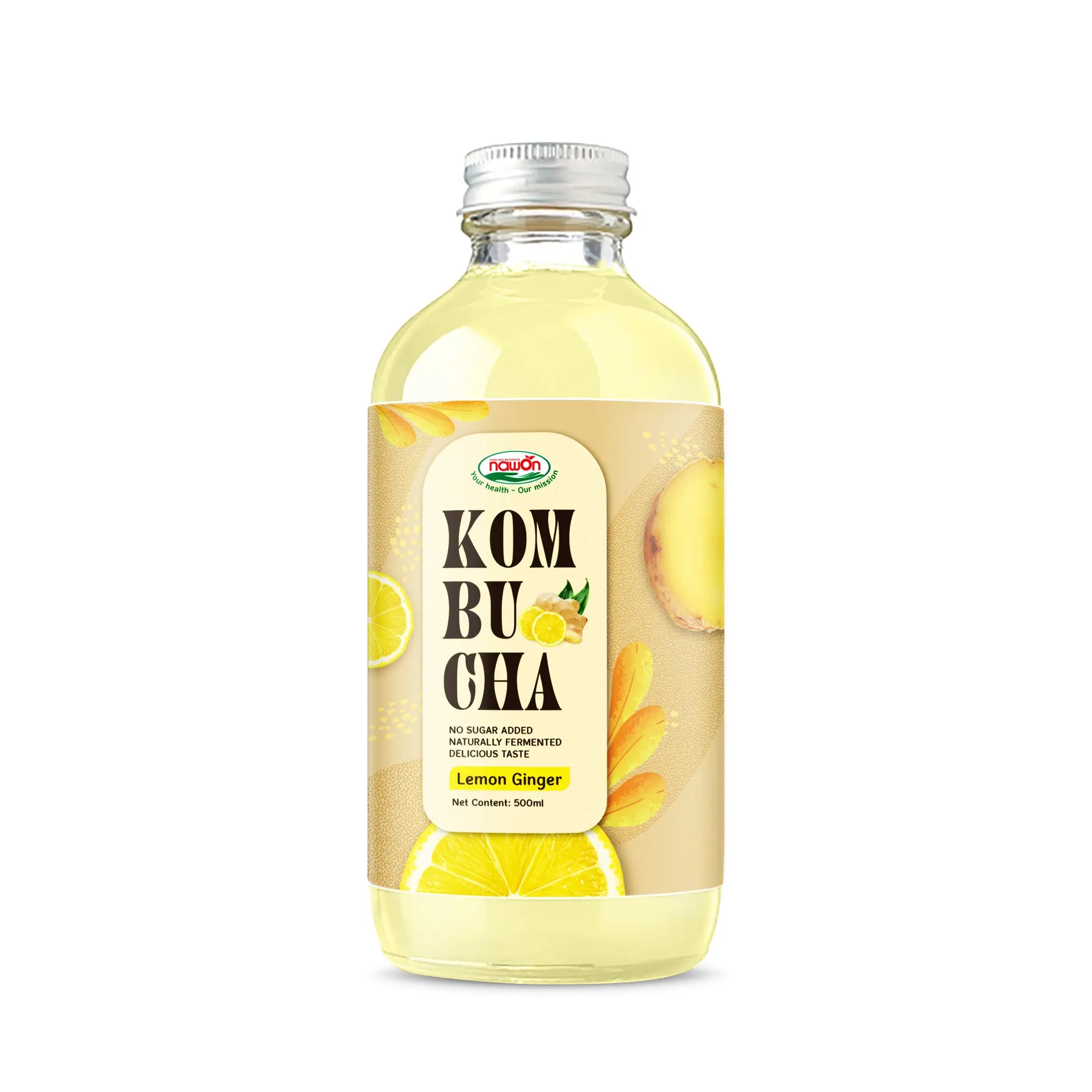 500ml NAWON Kombucha Tea with Grape Fruit Flavor OEM Kombucha Bottle Wholesale Price From Organic Fermented Tea BRCGS