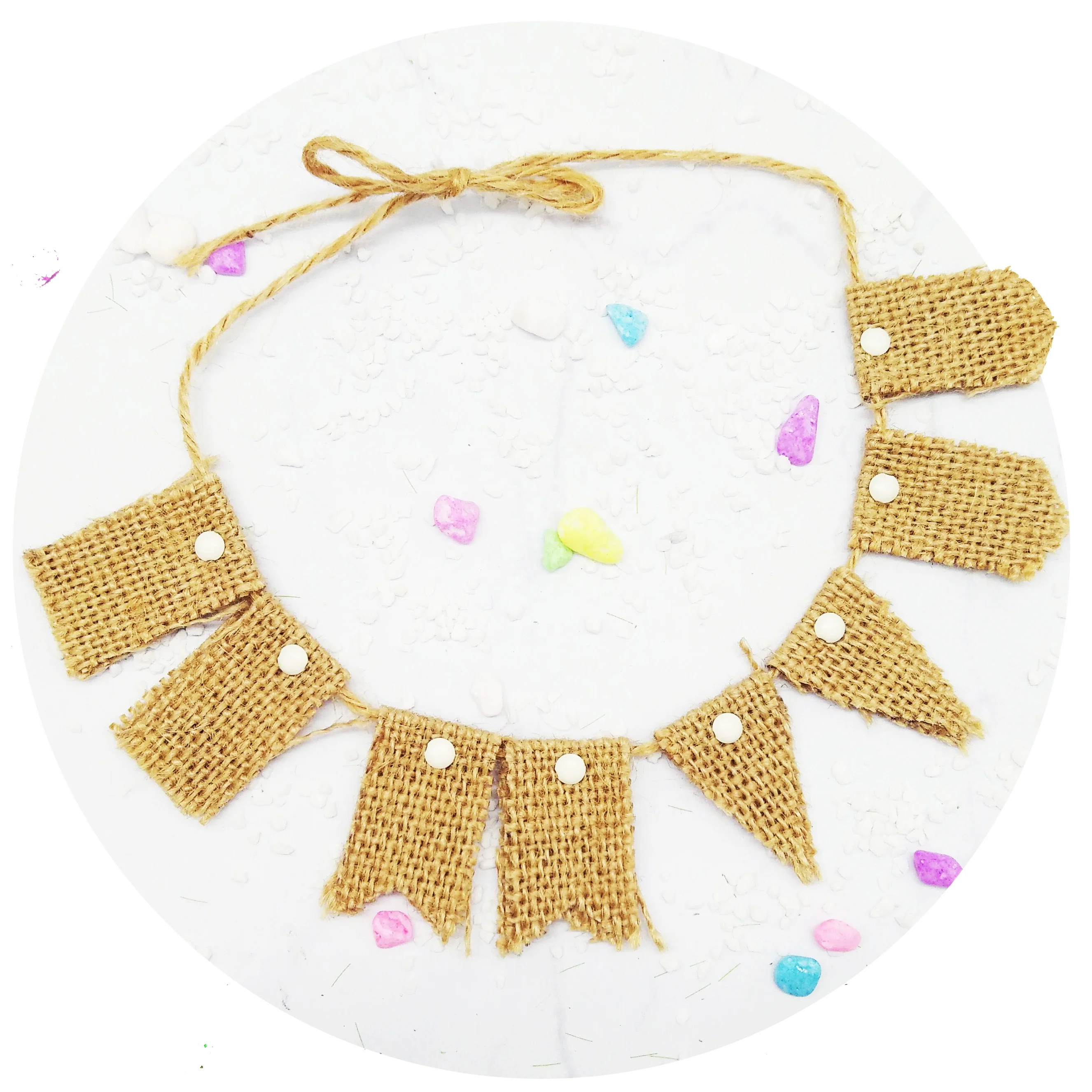 DIY Accessories Mini. Burlap Banner kit 4 Styles hemp style