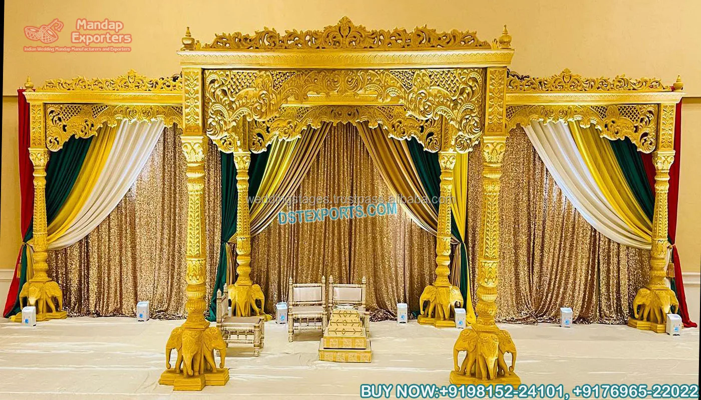 Maharani Wedding Elephant Teeth Pillar Mandap USA Srilankan Wedding Elephant Tusk Pillars Mandap Wedding Elephant Pillars Mandap