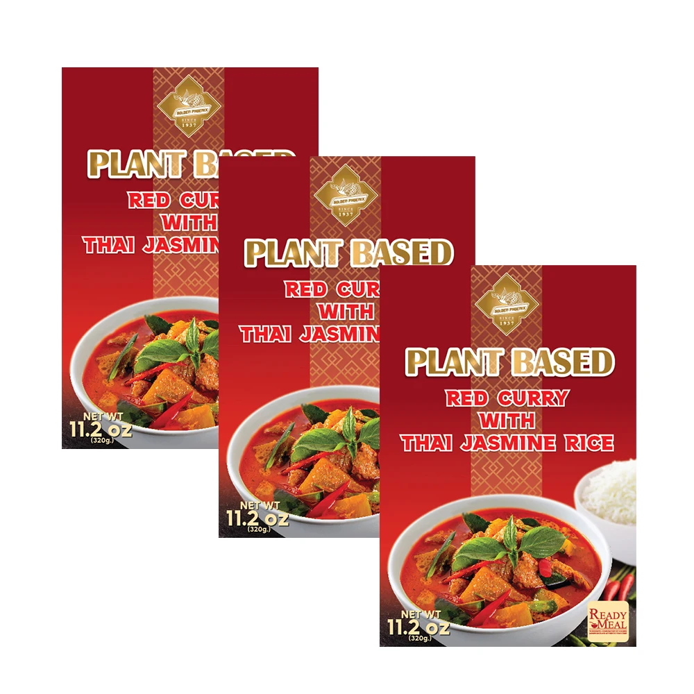 Thailand Premium Product Top Grade Quality Ready to Eat Meal -Plant Based  Red Curry with Thai Jasmine Rice Easy and Tasty