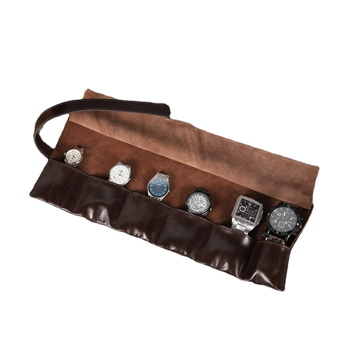 Watch Roll Personalized Watches Travel Case Organizer Genuine Leather Pouch Storage Watch Custom Size Custom Logo