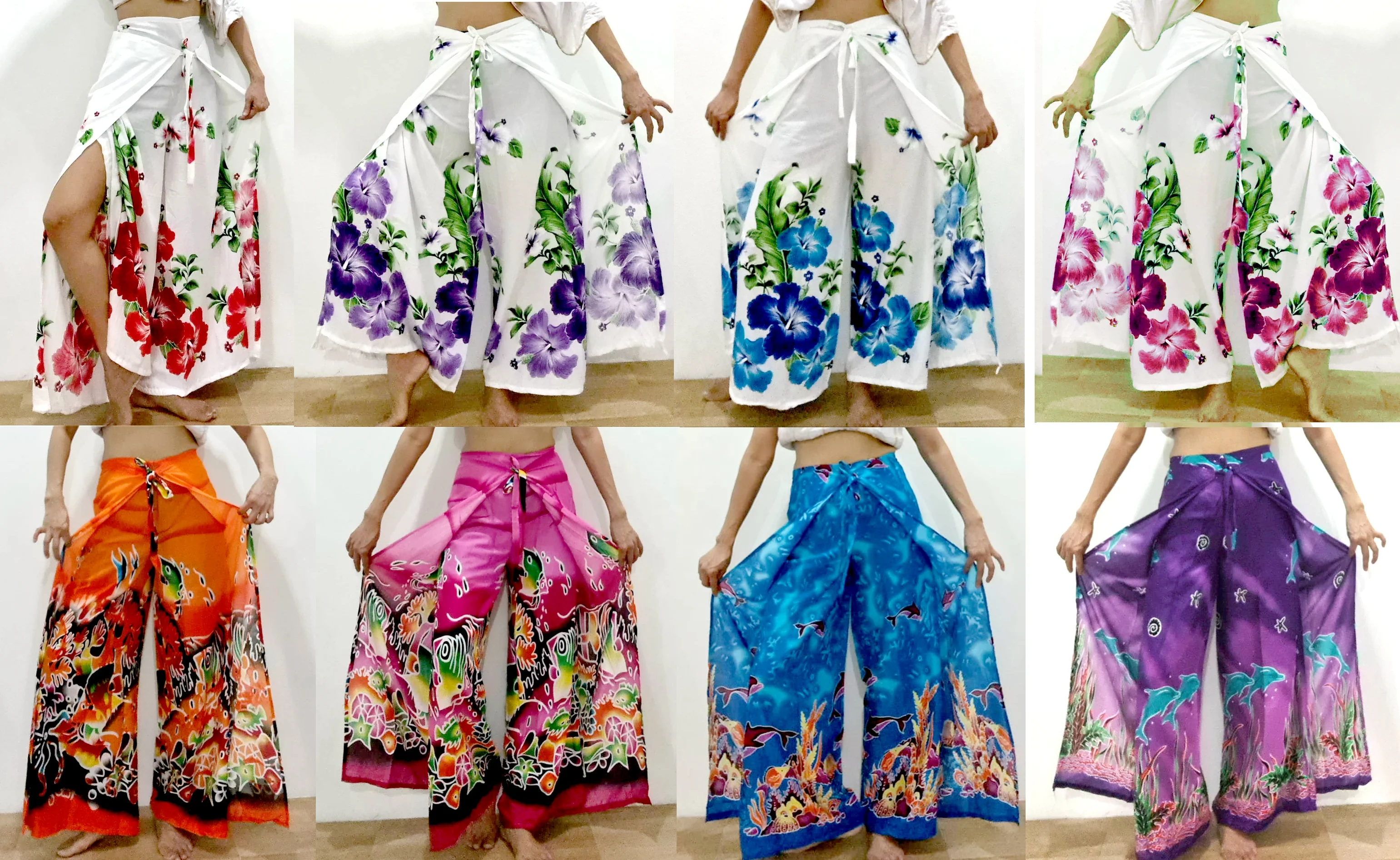 Mandala Print BOHO Harem Wide Legs Pants Gypsy Yoga Belly Dance Art Fisherman Skirt Maxi Sarong Wrap Tie Pants