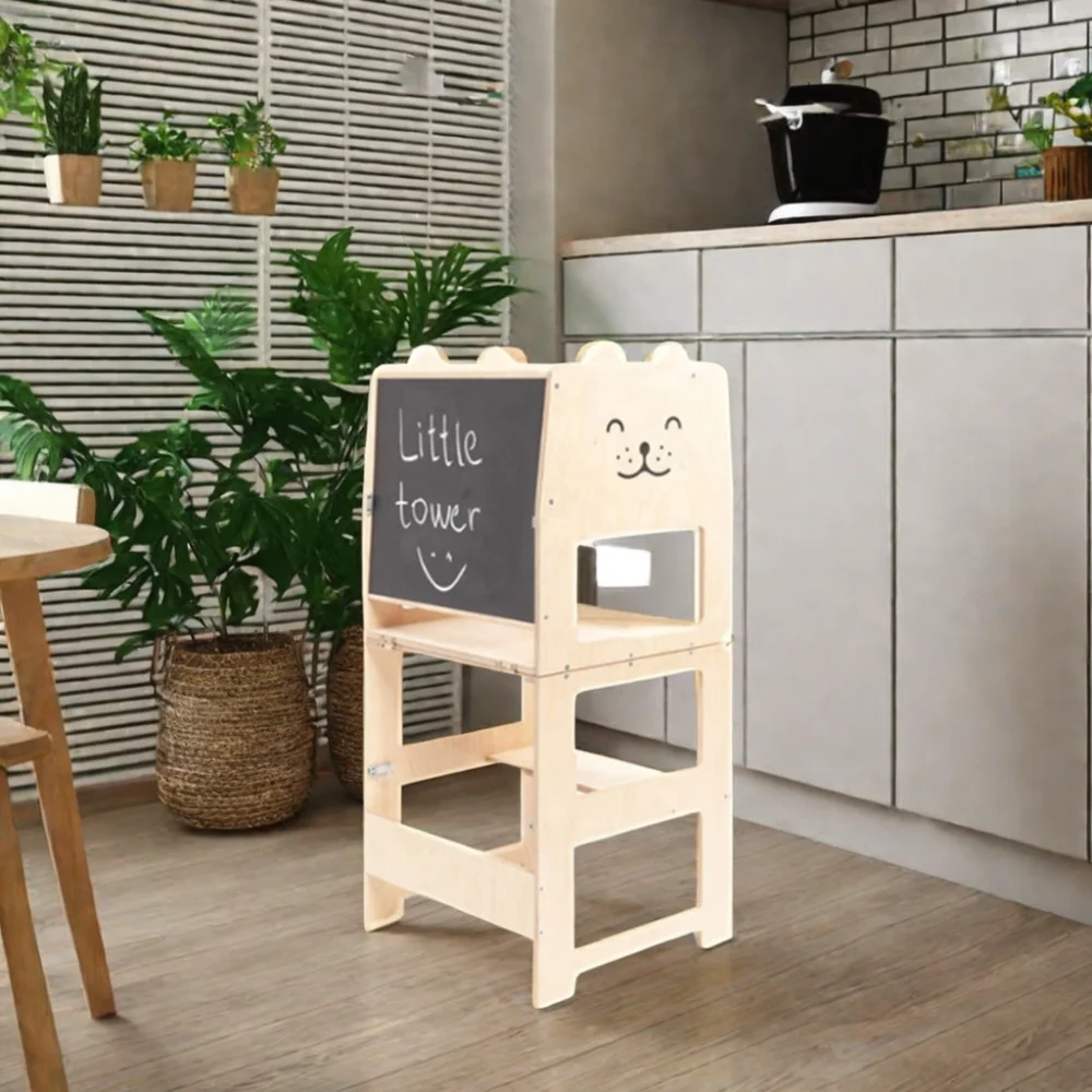 Step Stool for Kids 5-Level Montessori Learning Tower Adjustable Standing Toddler Tower for Kitchen Counter